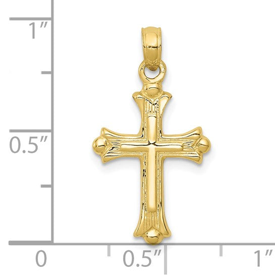 10kt Yellow Gold Budded Cross Charm