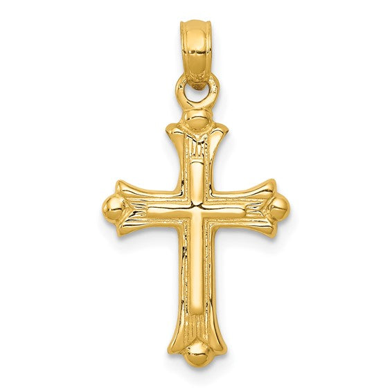10kt Yellow Gold Budded Cross Charm