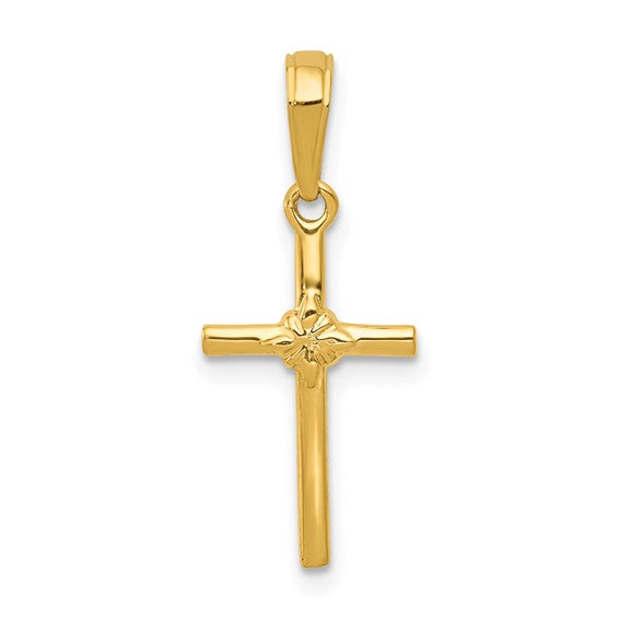 10kt Yellow Gold Polished Cross Charm