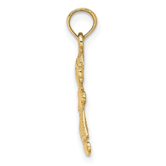 10kt Yellow Gold Playful Girl w/Cut Out Heart Charm