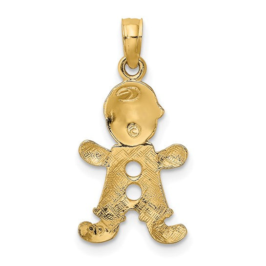 10kt Yellow Gold Playful Boy w/Cut Out Buttons Charm