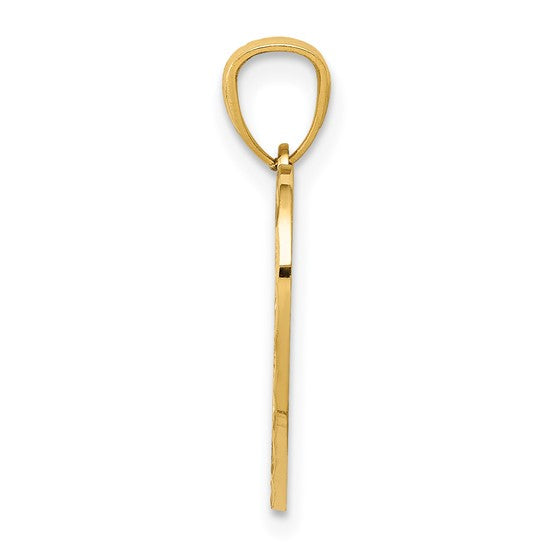 10kt Yellow Gold D/C Daddys Little Girl Heart Pendant