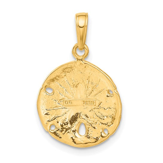 10KT Yellow Gold Sand Dollar Pendant