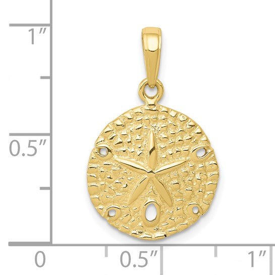 10KT Yellow Gold Sand Dollar Pendant