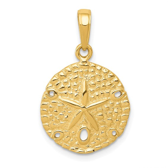 10KT Yellow Gold Sand Dollar Pendant