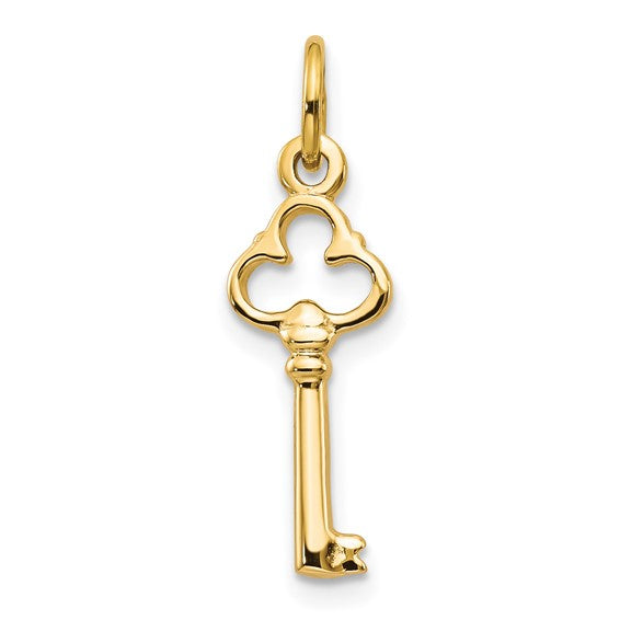 10kt Yellow Gold Solid Key Charm