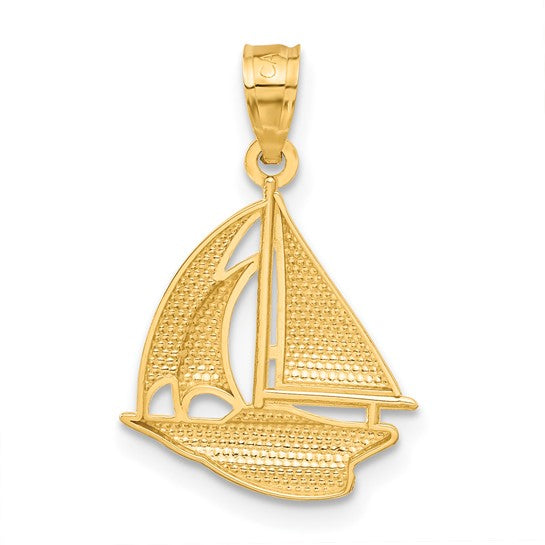 10kt Yellow Gold Sailboat Pendant