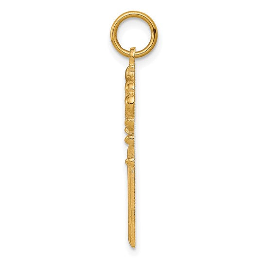 10kt Yellow Gold Solid Key Charm