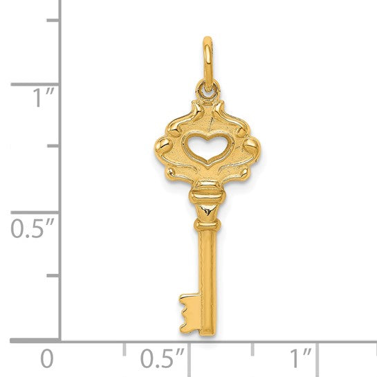 10kt Yellow Gold Solid Key Charm