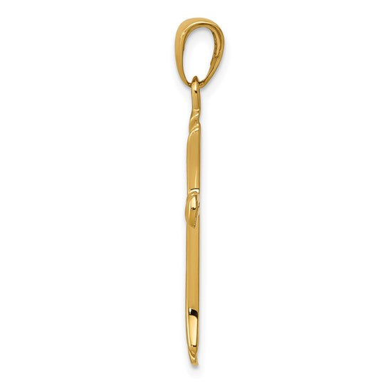 10KT Yellow Gold Cross with Triangle Tips Pendant