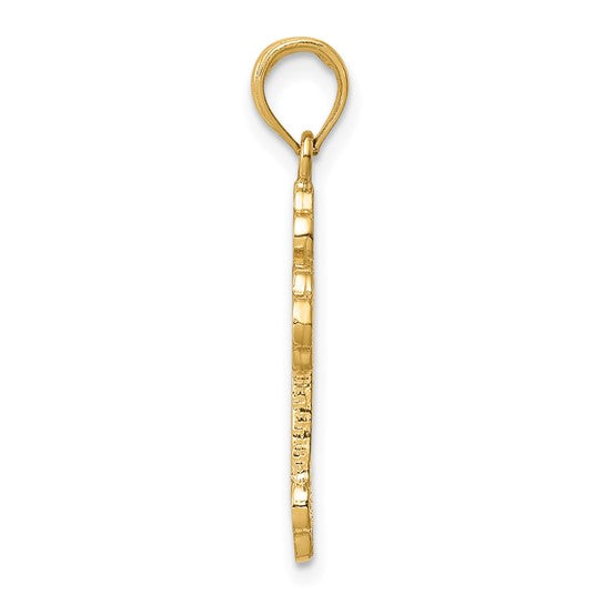 10KT Yellow Gold Budded Cross Pendant
