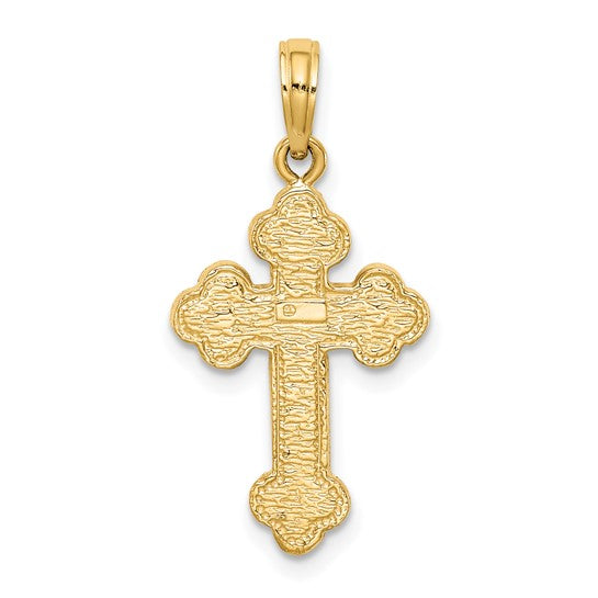 10KT Yellow Gold Budded Cross Pendant