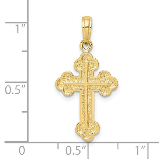 10KT Yellow Gold Budded Cross Pendant