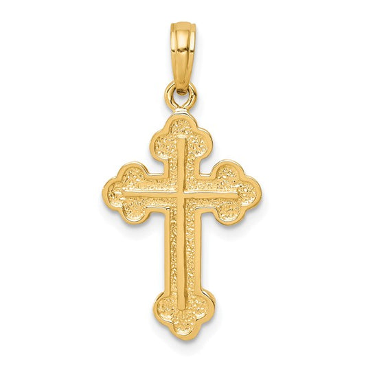 10KT Yellow Gold Budded Cross Pendant