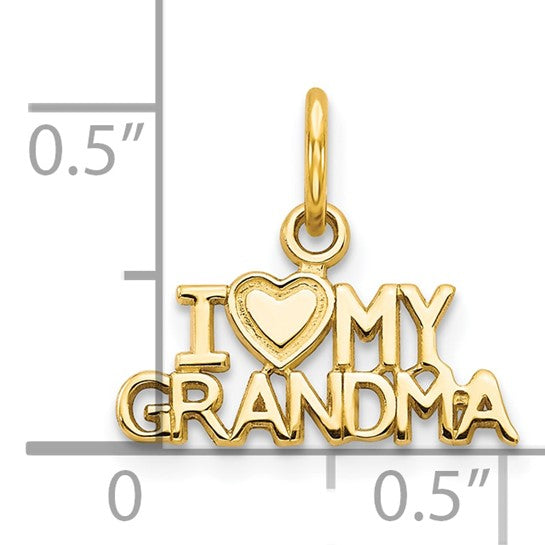 10kt Yellow Gold I LOVE MY GRANDMA Charm