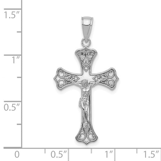 10KT White Gold Crucifix Pendant