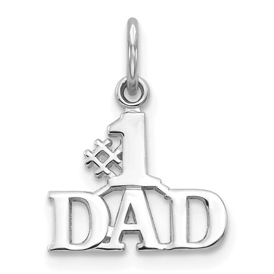 10kt White Gold #1 Dad Charm