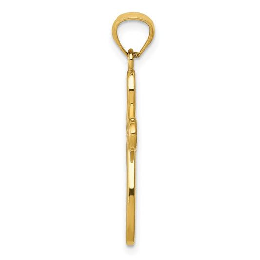 10kt Yellow Gold Ribbon Cross Pendant