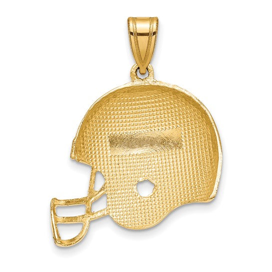 10kt Yellow Gold Polished Football Helmet Pendant