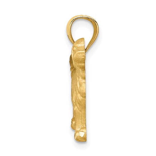 10kt Yellow Gold Diamond-cut Golden Retriever Pendant