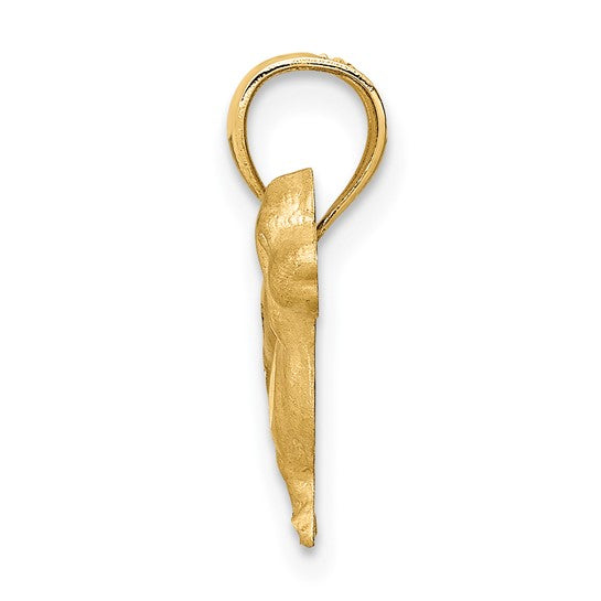 10kt Yellow Gold Diamond-cut Dachshund Pendant