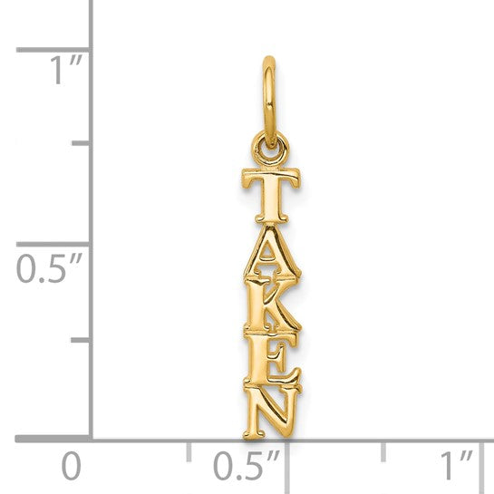 10kt Yellow Gold Talking - TAKEN Charm
