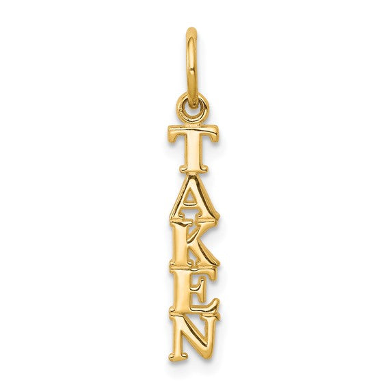 10kt Yellow Gold Talking - TAKEN Charm