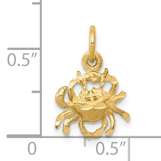 10kt Yellow Gold Crab Charm