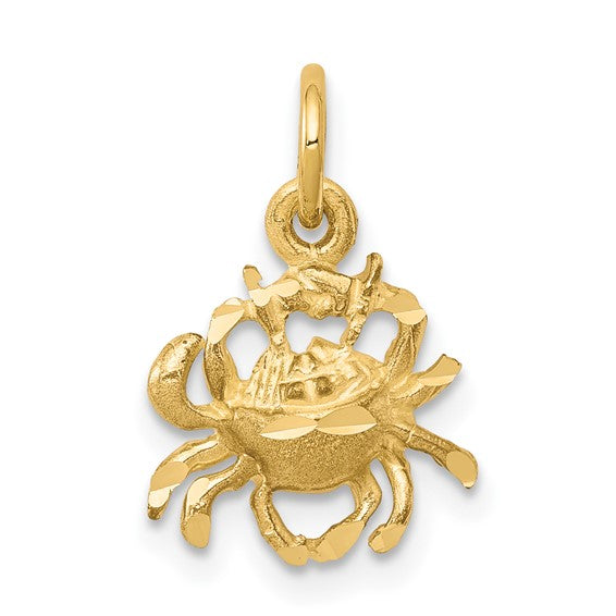 10kt Yellow Gold Crab Charm