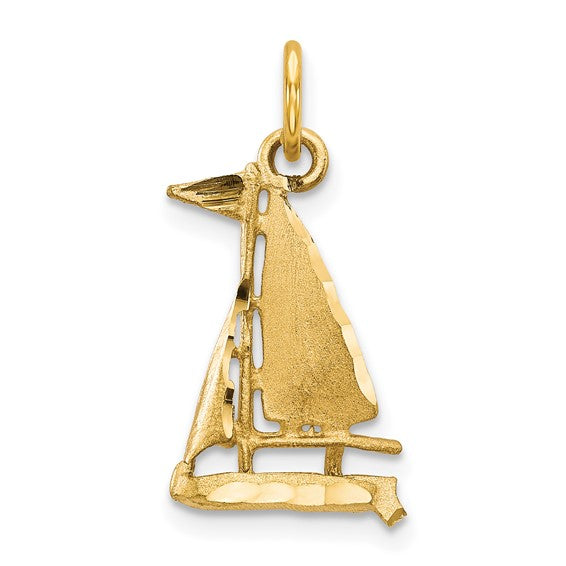 10kt Yellow gold Sailboat Charm