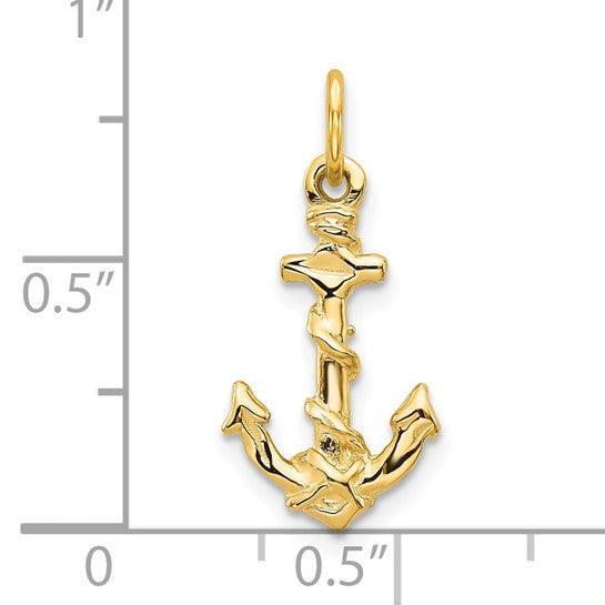10kt Yellow Gold Anchor Pendant