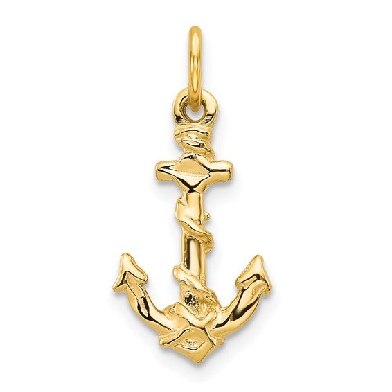 10kt Yellow Gold Anchor Pendant