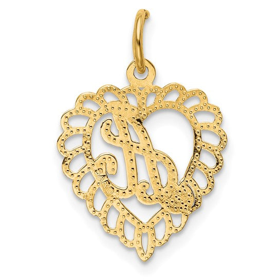 10kt Yellow Gold Initial A Charm