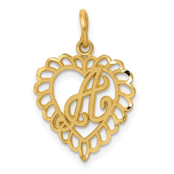 10kt Yellow Gold Initial A Charm
