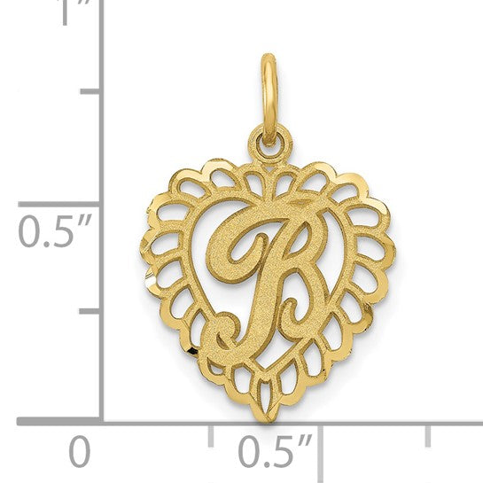 10kt Yellow Gold Initial B Charm