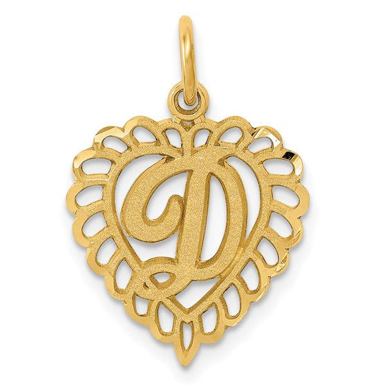 10KT Yellow Gold Initial D Charm