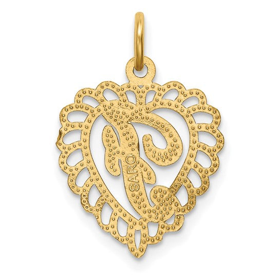 10kt Yellow Gold Initial F Charm