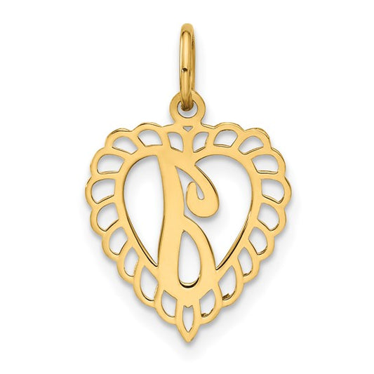 10kt Yellow Gold Initial I Charm