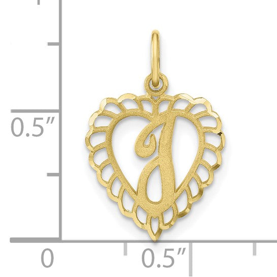 10kt Yellow Gold Initial I Charm
