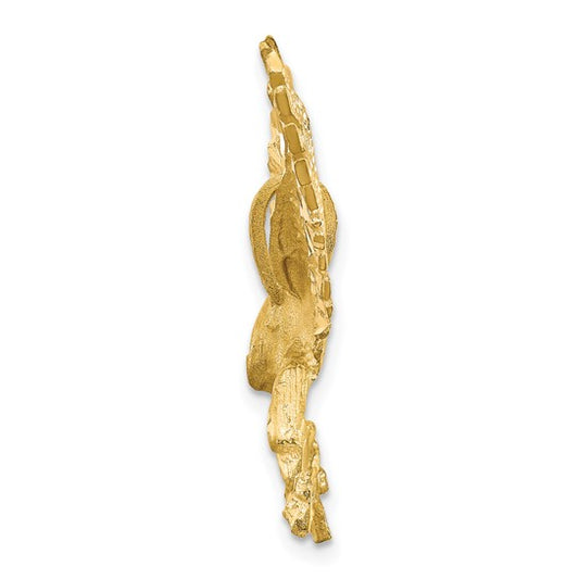 10kt Yellow Gold Eagle Charm w sandblast finish