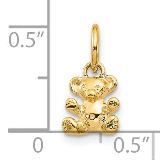 10kt Yellow Gold 3D Teddy Bear Charm