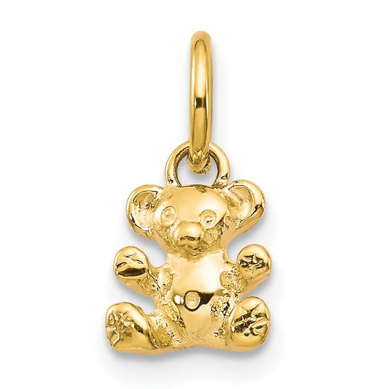 10kt Yellow Gold 3D Teddy Bear Charm