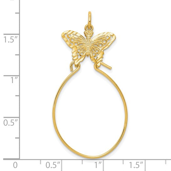 10kt Yellow Gold Filigree Butterfly Charm Holder