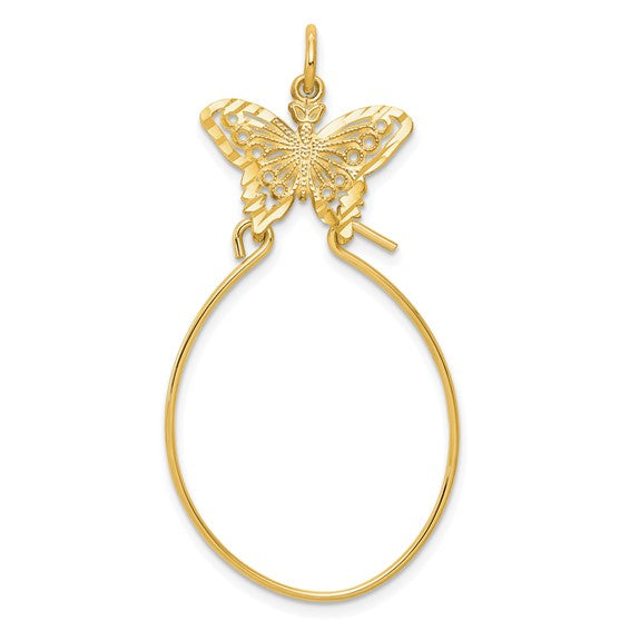 10kt Yellow Gold Filigree Butterfly Charm Holder