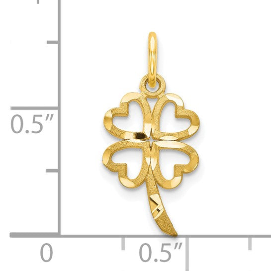 10kt Yellow Gold Four Leaf Clover Pendant