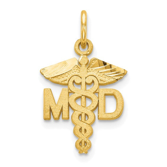 10kt Yellow Gold Solid Doctor of Medicine MD Charm