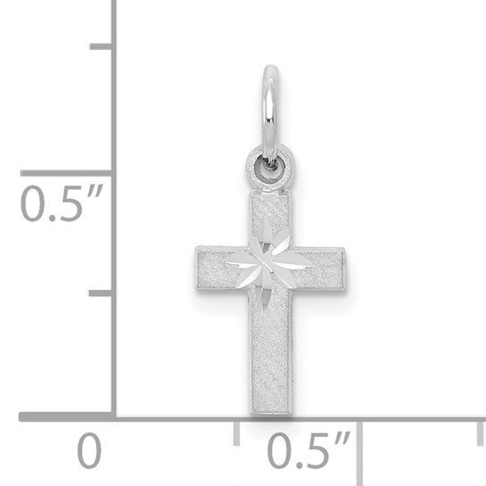 10kt White Gold Cross Charm
