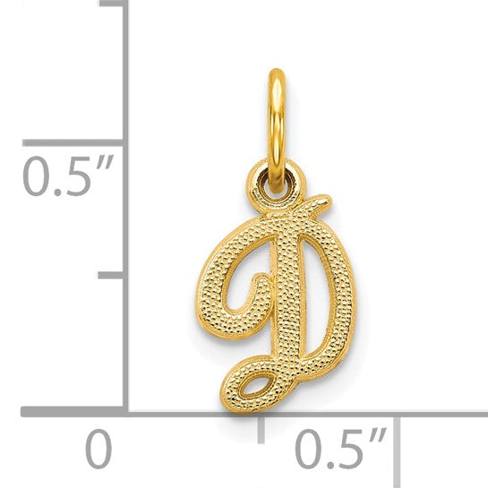 10kt Yellow Gold Initial D Charm