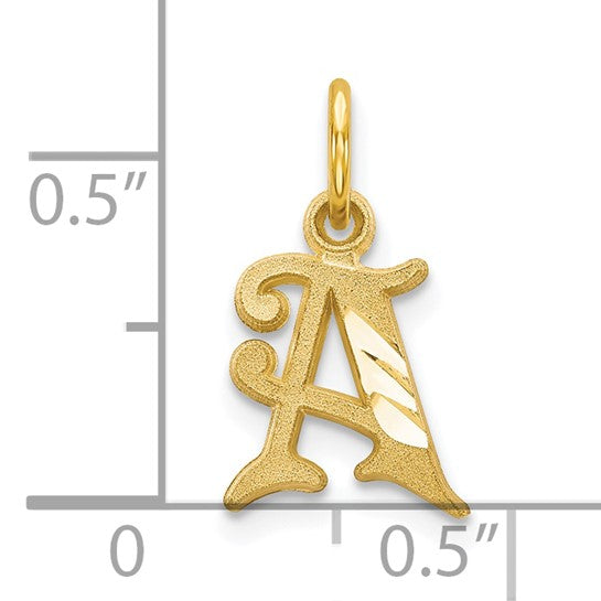 10kt Yellow Gold Initial A Charm