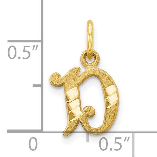10KT Yellow Gold Initial D Charm